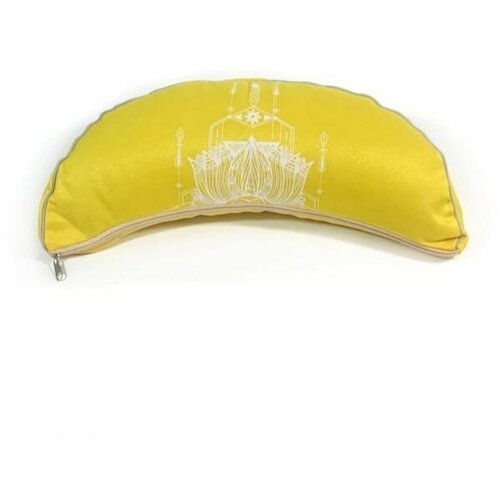 Подушка для медитации полумесяц Чакра Манипура желтая
