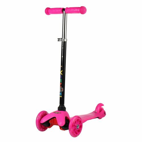 Самокат детский трехколесный COMIRON Yeenot Kids, регулируемая ручка, светящиеся колеса 110 и 75 мм, нагрузка до 30 кг, ABEC 7, розовый / 1 шт.
