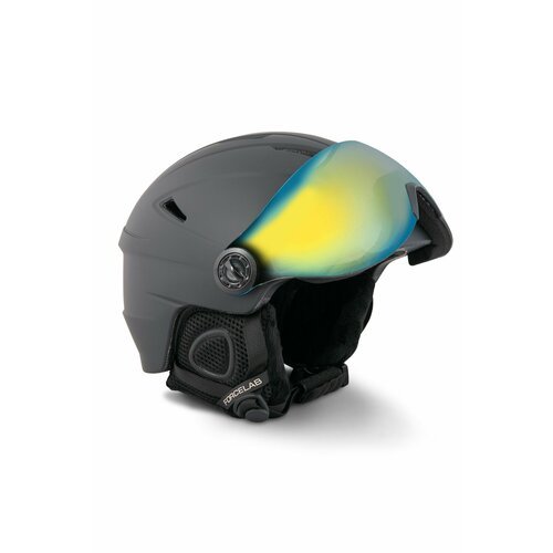 Шлем защитный горнолыжный с визором FORCELAB, черный, 60