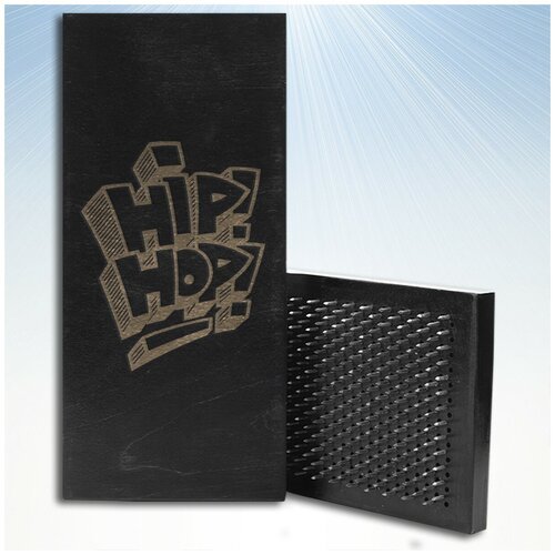 Доска Садху / Доска с гвоздями / Доска для Йоги / комикс надписи хип хоп hip hop - 1617, черная