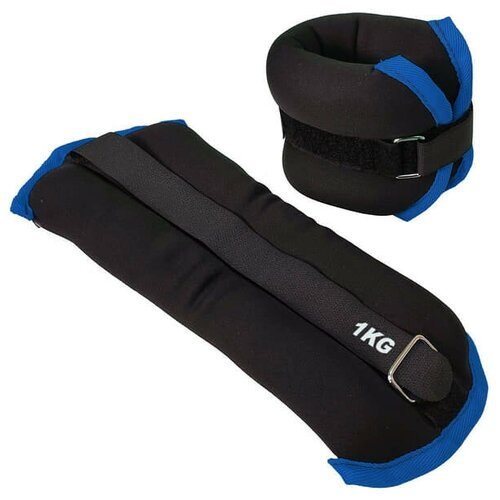 Утяжелители ALT Sport HKAW101-A (2х1,0кг) (нейлон) в сумке (черный с синий окантовкой)