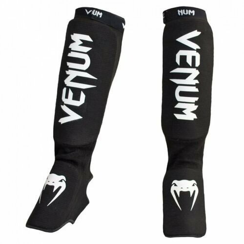 Шингарды, защитные щитки на голень, ноги, для единоборств, тайского бокса Venum Kontact - Black