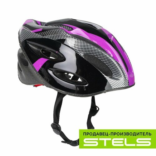 Шлем защитный для катания на велосипеде FSD-HL021 (out-mold) чёрно-пурпурный, размер L