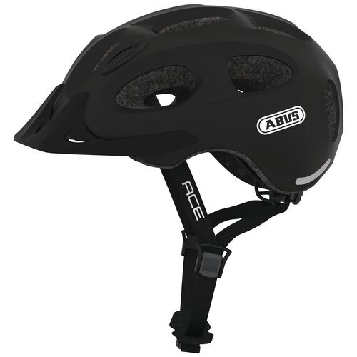 Шлем 05-0072613 Youn-I-Ace с LED фонариком, L(56-61см) с регулир, 300гр, 17 отв, сетка от насекомых, черный ABUS
