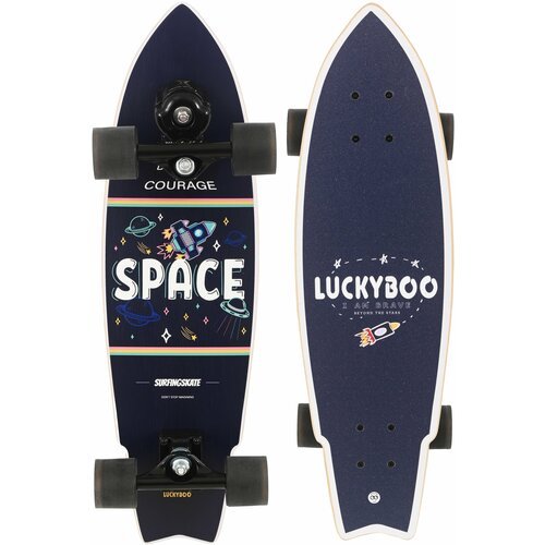 Серфскейт LUCKYBOO Space (71.1х20.3 см) / Лонгборд-круизер, скейтборд, серф скейт для детей и подростков
