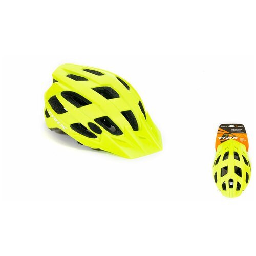Шлем вело TRIX кросс-кантри 22 отверстия регулировка обхвата размер: M 57-58см In Mold неоновый желтый матовый