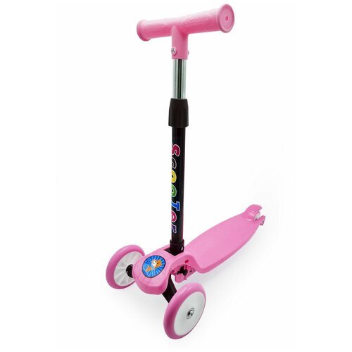 Самокат Funky Toys 3-колесный, складной, с регулируемой ручкой, свет, 72 см, S+S, розовый (200820219-2)удалить ПО задаче