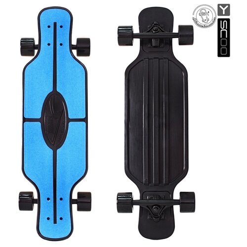 Скейтборд Y-SCOO Longboard Shark TIR 31 пластик 79 с сумкой BLUE/black
