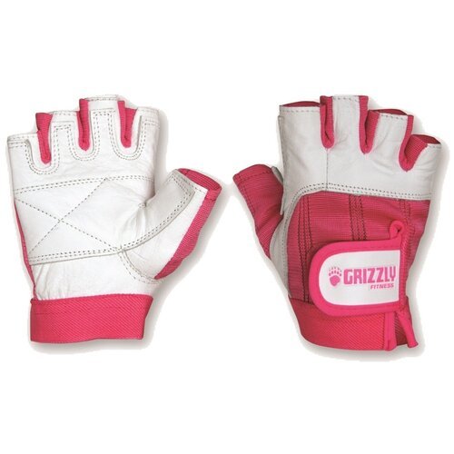 Перчатки для фитнеса женские GRIZZLY Fitness Training Gloves размер XS, кожа, бело-розовый