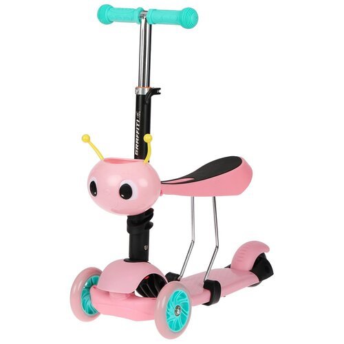 Детский 3-колесный самокат-беговел GRAFFITI 5358842/5358843/5358844, розовый