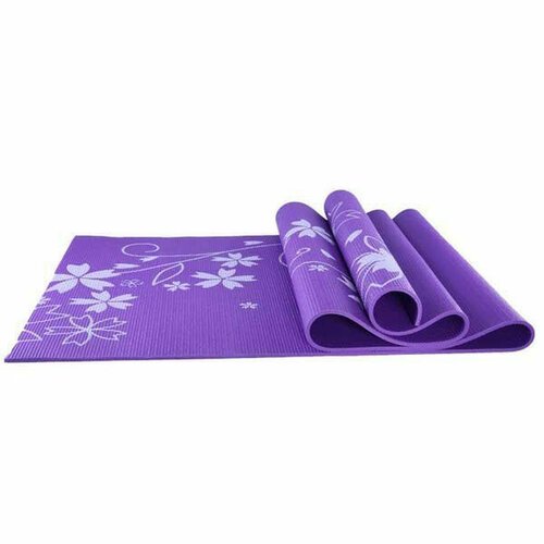 Коврик для йоги и фитнеса 173x61x0,4см BB8300 с принтом, фиолетовый