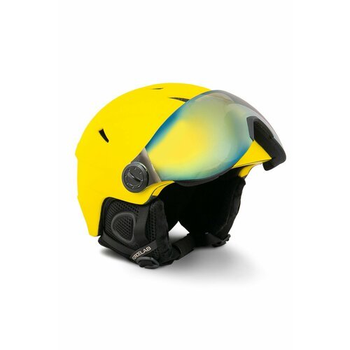 Шлем защитный горнолыжный с визором FORCELAB, желтый, 62