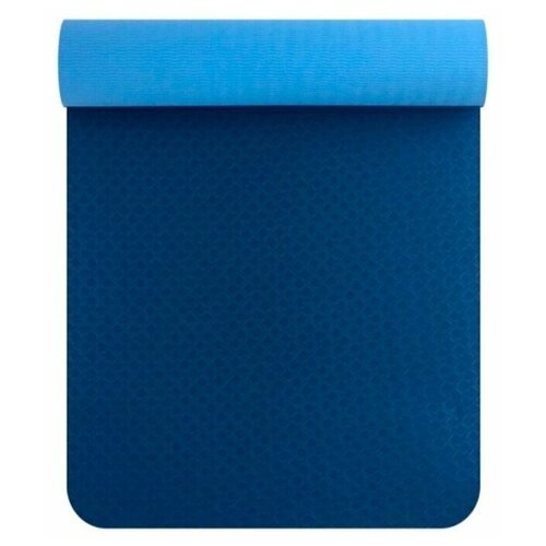 Коврик для йоги с сумкой для переноски 183х61х0,6 синий, голубой