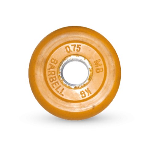 0.75 кг диск (блин) MB Barbell (желтый) 26 мм.