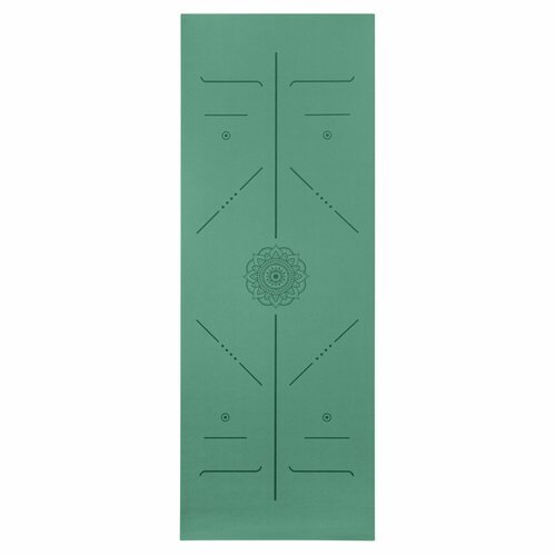 Ультрацепкий легкий 100% каучуковый коврик для йоги Mandala Travel Emerald 185*68*0,2 см нескользящий и складной