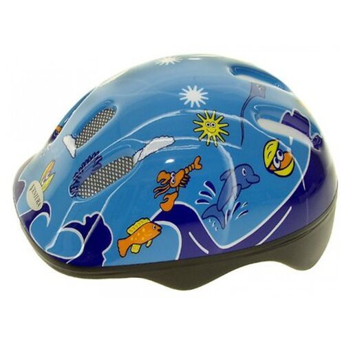 Шлем . детский/подростк. 5-731000 с сеточкой 6 отверстий 52-56см SEA WORLD/голубой M-WAVE