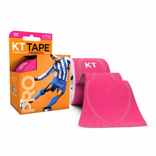 Кинезиотейп KT Tape PRO, Синтетическая основа, 20 полосок 25х5см, преднарезанный, цвет Hero Pink