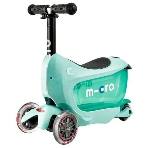 Детский 3-колесный самокат Micro Mini2go Deluxe Plus, mint