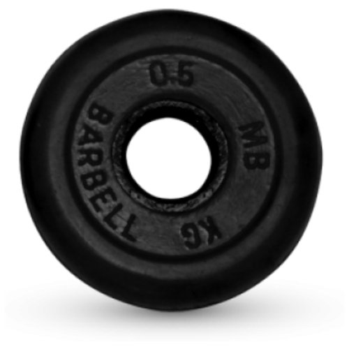 0.5 кг диск (блин) MB Barbell (черный) 26 мм.