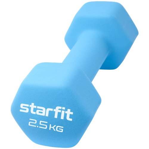 Гантель неопреновая STARFIT DB-201 2,5 кг, синий пастель, пара