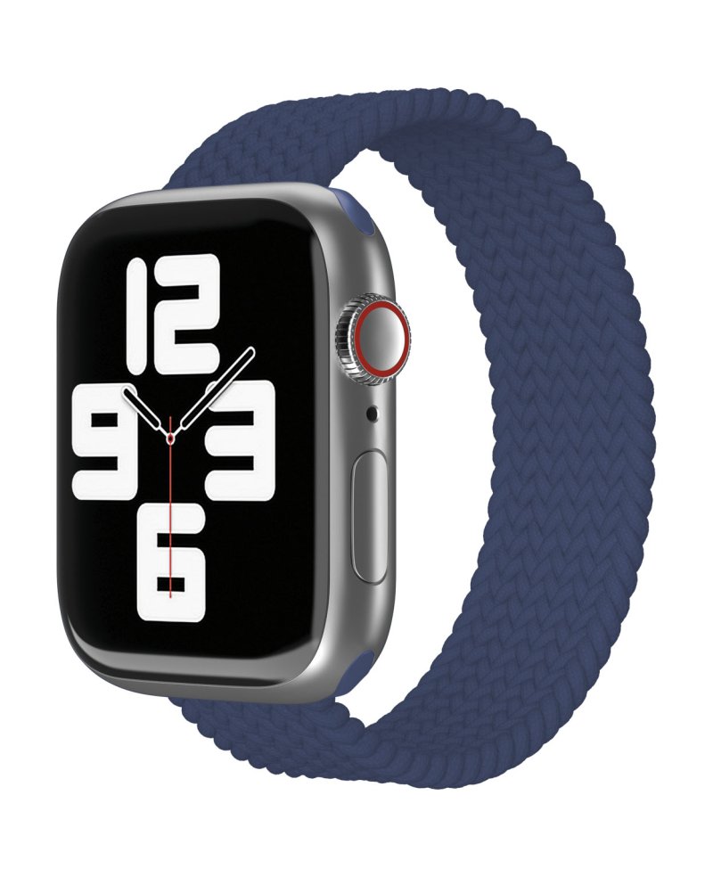 Ремешок нейлоновый плетёный VLP для Apple Watch 38/40/41, L/XL, 2шт, тёмно-синий