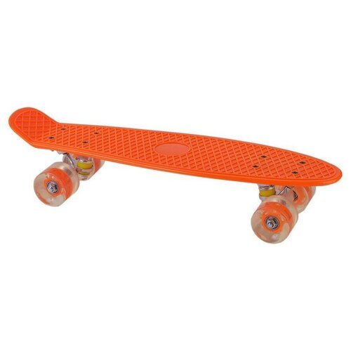 Пенни борд Скейт 55 x 14 см, Скейтборд детский - колеса PU, оранжевый цвет