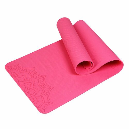 SILAPRO BY Коврик для йоги и фитнеса, TPE, 183х61х0,6см (розовый)