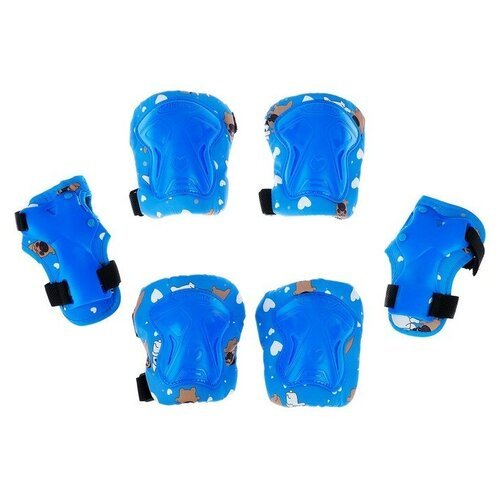 Защита роликовая детская: наколенники, налокотники, защита запястья, размер M, цвет голубой./В упаковке шт: 1