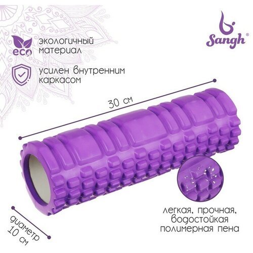 Ролик массажный Sangh, 30х10 см, цвет фиолетовый