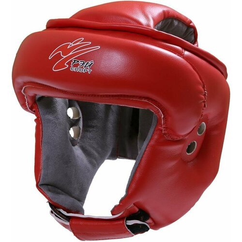 Шлем с доп. защитой лба Рэй-Спорт БОЕЦ-2, иск. кожа/иск. замша (Красный, M)