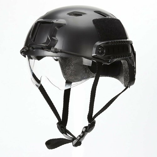Тактический шлем ABS Fast с защитой для глаз черный