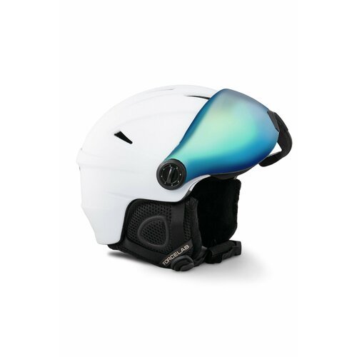 Шлем защитный горнолыжный с визором FORCELAB, белый, 60