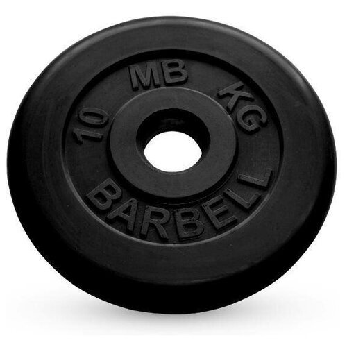 Диск 'Стандарт' обрезиненный чёрный 10 кг. MB BARBELL MB-PltB50-10
