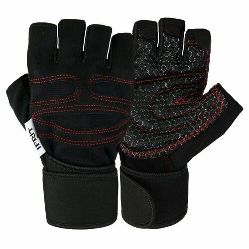 Перчатки тактические для фитнеса мужские IFRIT FOBOS цвет. черный/красный, раз. XL
