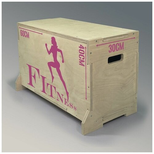Плиобокс, опора для прыжков универсальный с розовым принтом Fitness - 112