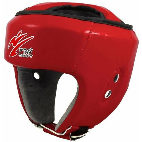 Ш23LИВ Шлем для единоборств с закрытым верхом БОЕЦ-3, иск. кожа, р. L (цвет красный)